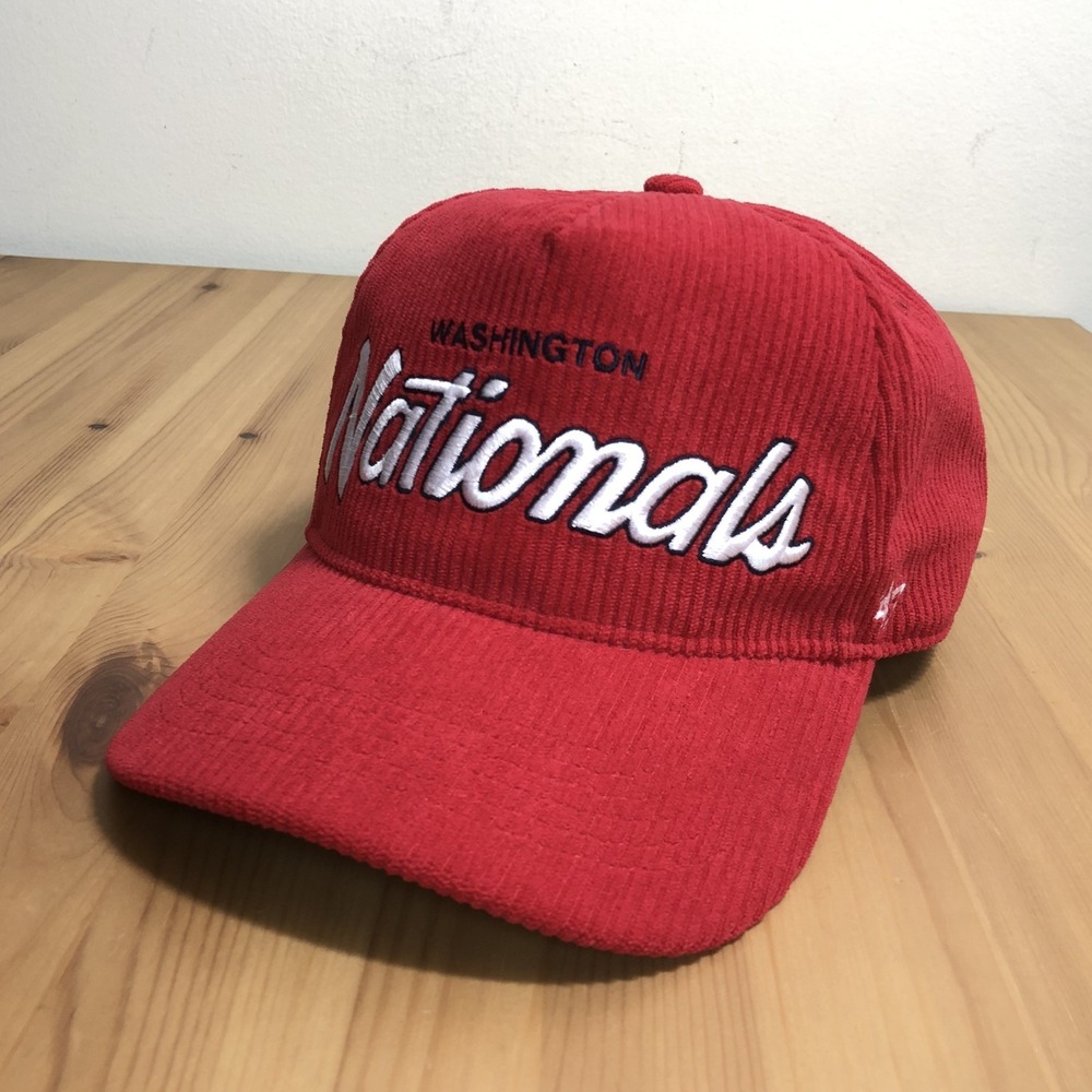 Washington Nationals 47 Hitch Cooperstown Corduroy Hat Cap One Size Red